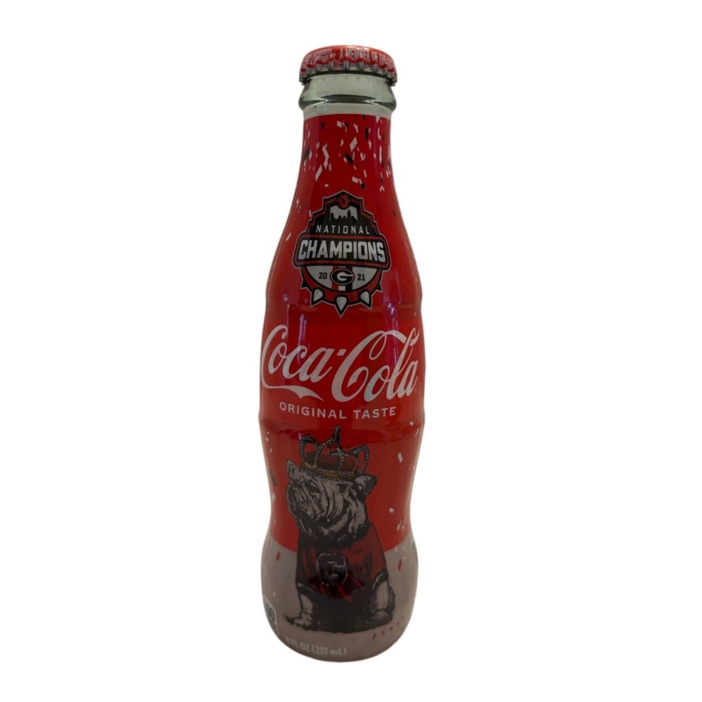 Georgia Bulldogs 2021 UGA National Championship Coca-Cola Glass Single Bottle